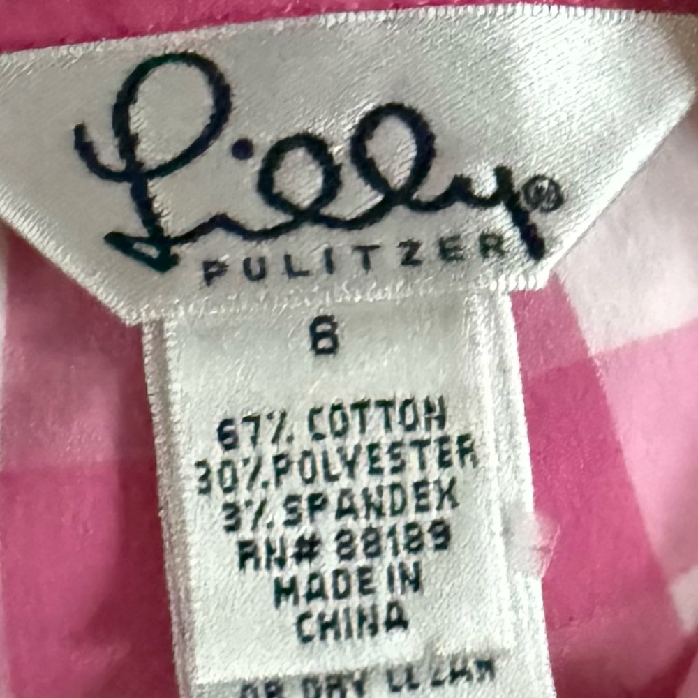 Lilly Pulitzer Pink Gingham Women's Skort Size 8 - Picture 3 of 3